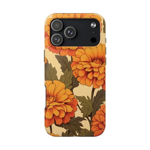 Orange marigold floral phone - orange,