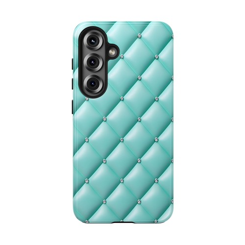 Quilted turquoise phone - turquoise, case